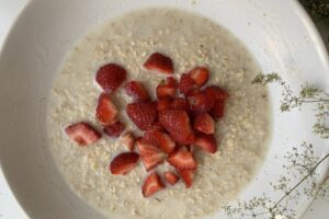 Fit overnight porridge- protein with peanut butter